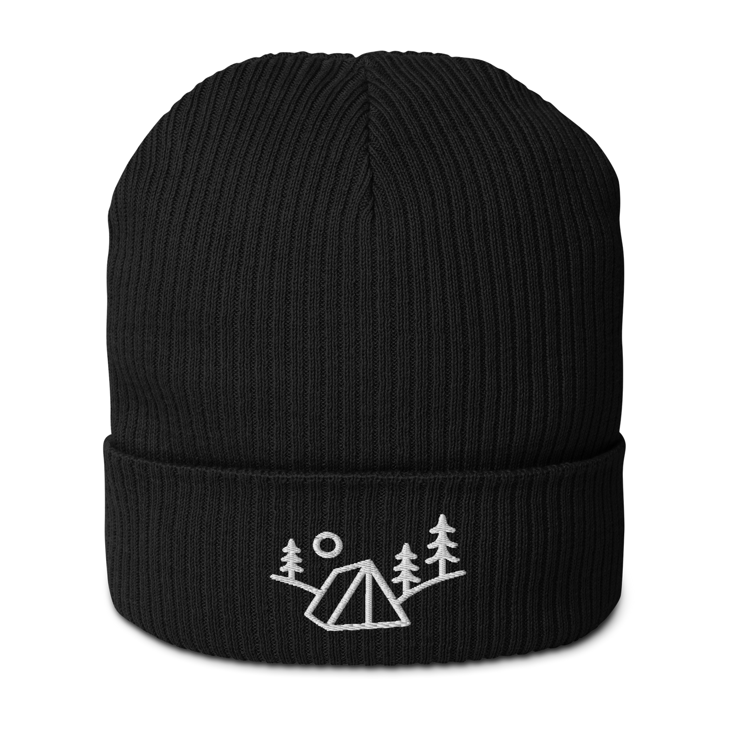 Gerippte Beanie Nature schwarz aus Bio-Baumwolle