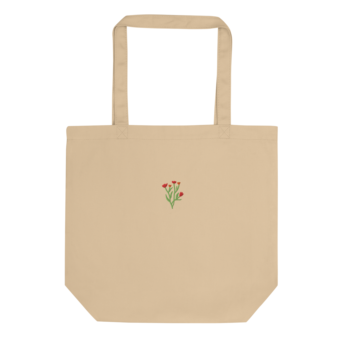 Stoffbeutel Tulpen beige (personalisierbar) aus Bio-Baumwolle