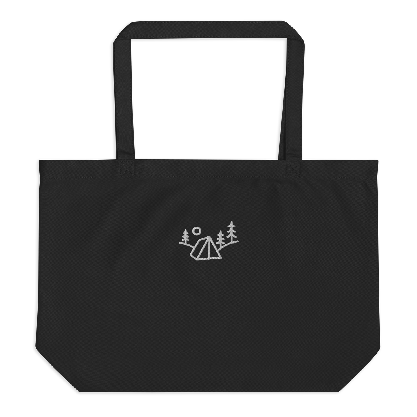 Großer Stoffbeutel Nature schwarz (personalisierbar) aus Bio-Baumwolle