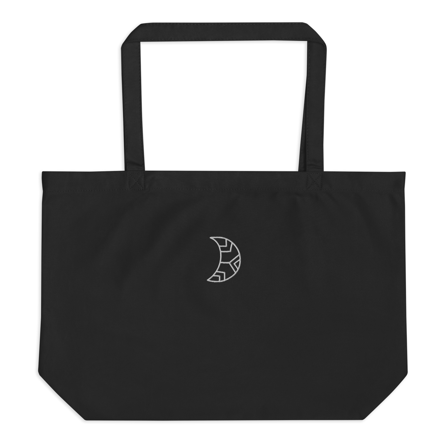 Großer Stoffbeutel Moon schwarz (personalisierbar) aus Bio-Baumwolle