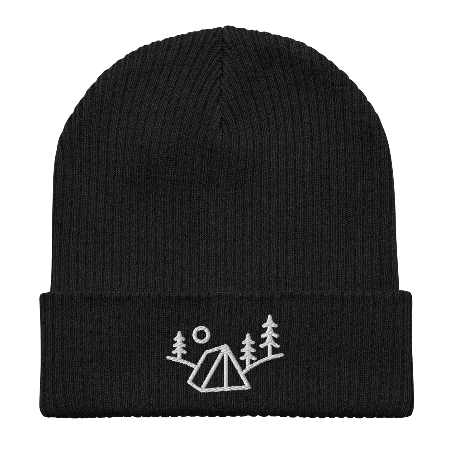 Gerippte Beanie Nature schwarz aus Bio-Baumwolle