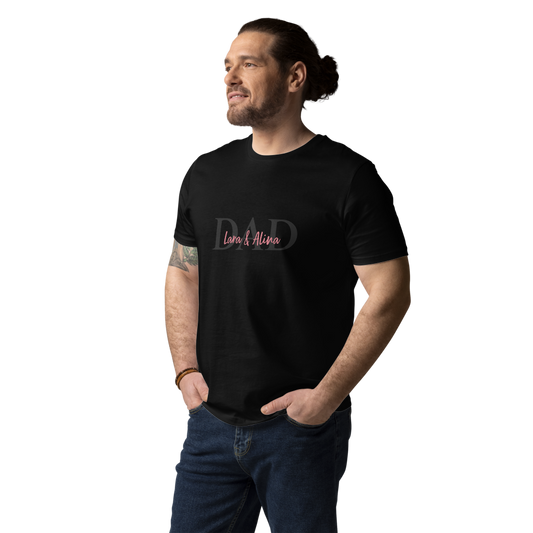 T-Shirt Dad B Namen (personalisierbar) aus Bio-Baumwolle