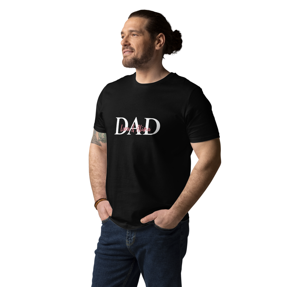 T-Shirt Dad B Namen (personalisierbar) aus Bio-Baumwolle