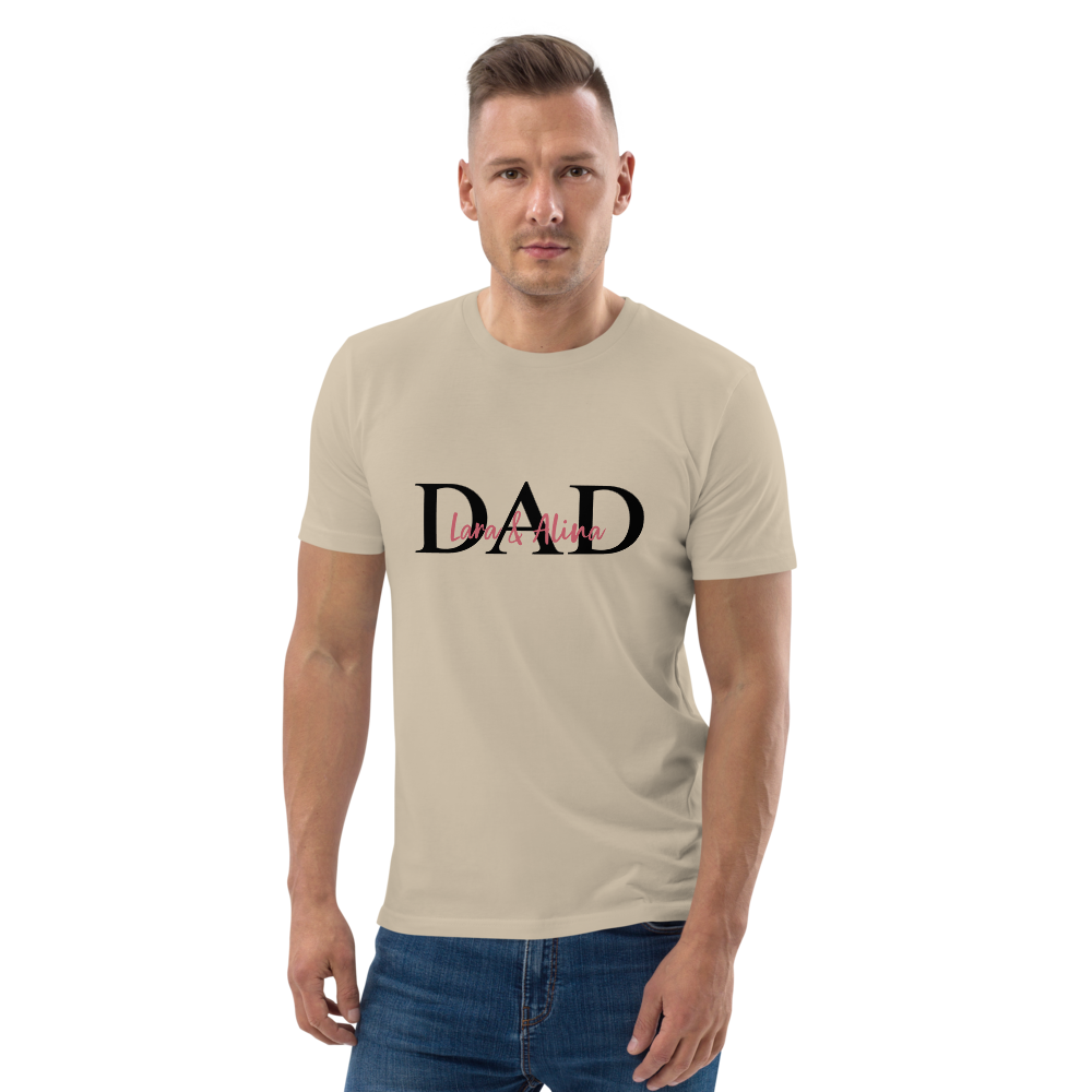 T-Shirt Dad B Namen (personalisierbar) aus Bio-Baumwolle