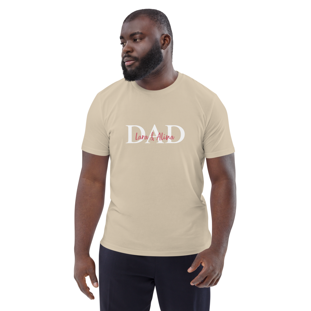 T-Shirt Dad B Namen (personalisierbar) aus Bio-Baumwolle