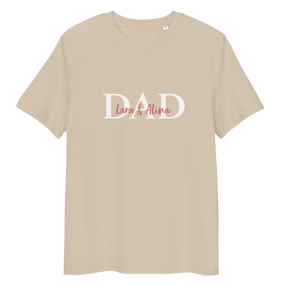 T-Shirt Dad B Namen (personalisierbar) aus Bio-Baumwolle
