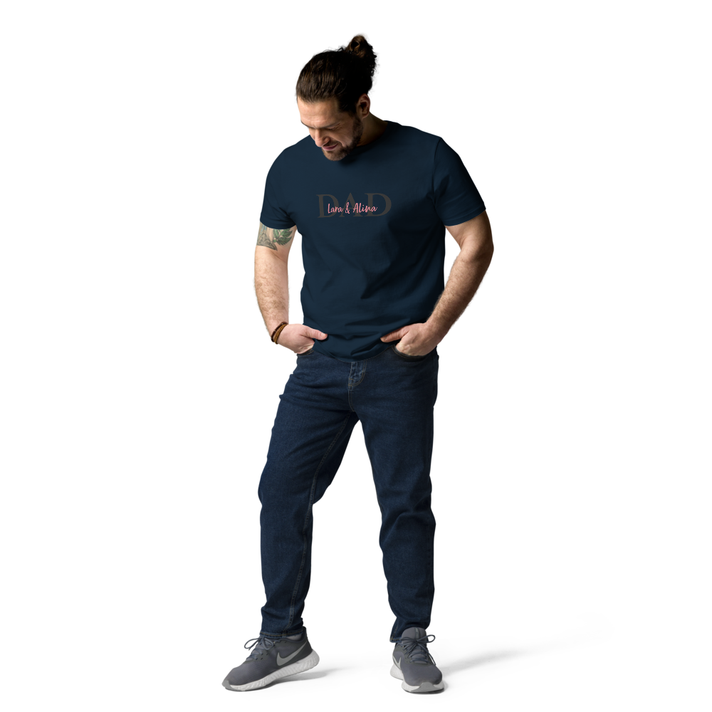 T-Shirt Dad B Namen (personalisierbar) aus Bio-Baumwolle