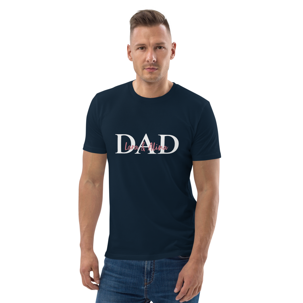 T-Shirt Dad B Namen (personalisierbar) aus Bio-Baumwolle