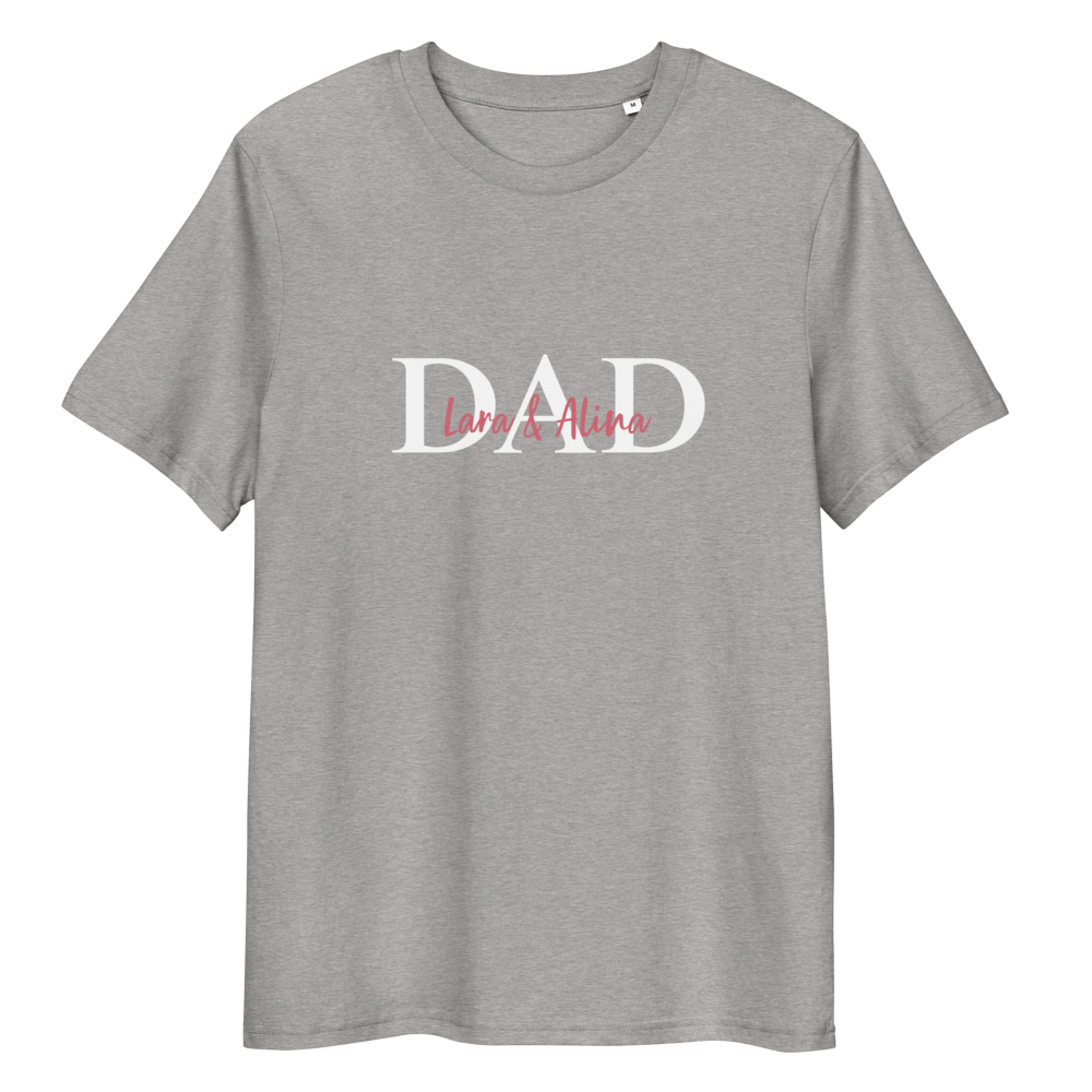 T-Shirt Dad B Namen (personalisierbar) aus Bio-Baumwolle