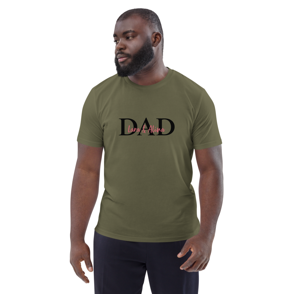 T-Shirt Dad B Namen (personalisierbar) aus Bio-Baumwolle