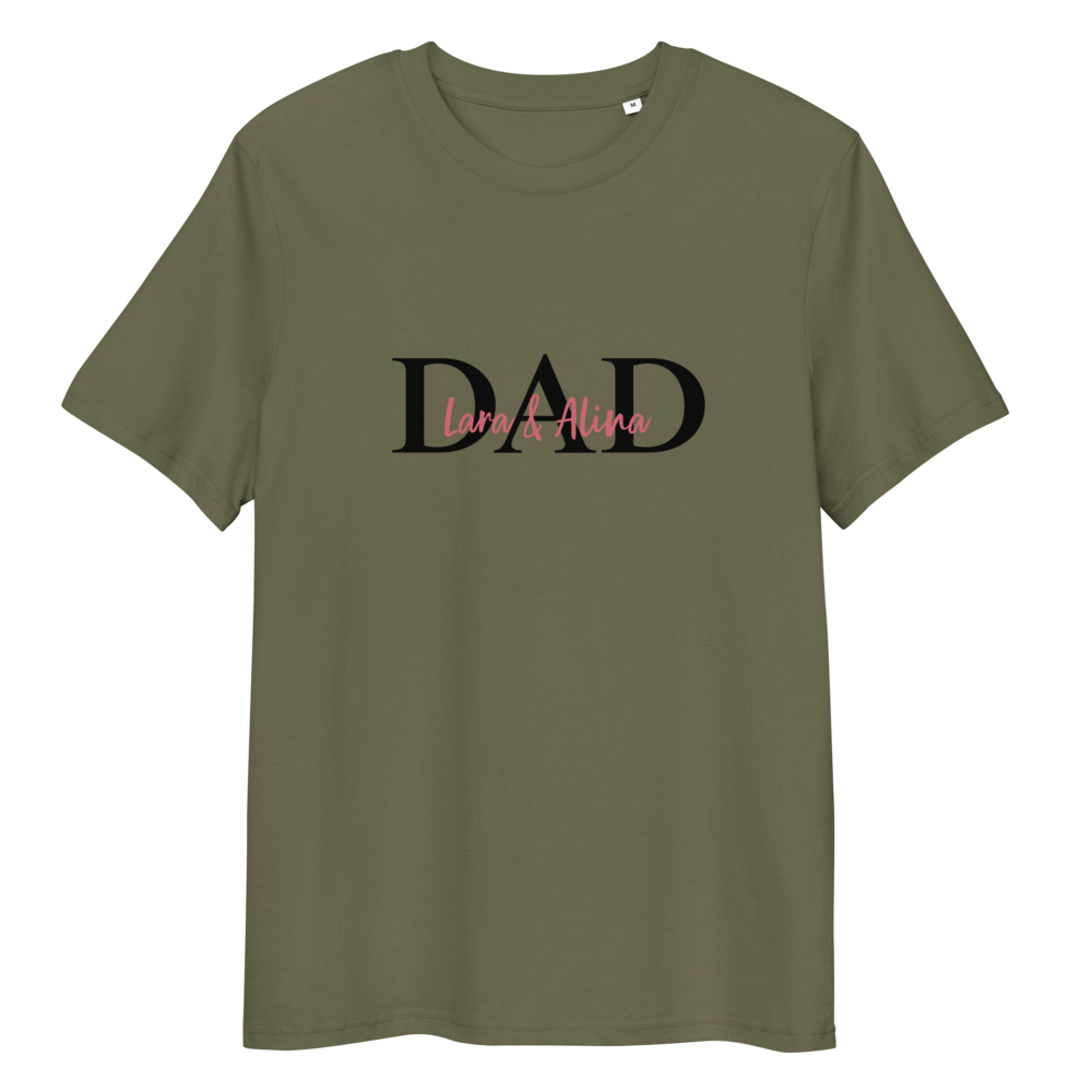 T-Shirt Dad B Namen (personalisierbar) aus Bio-Baumwolle