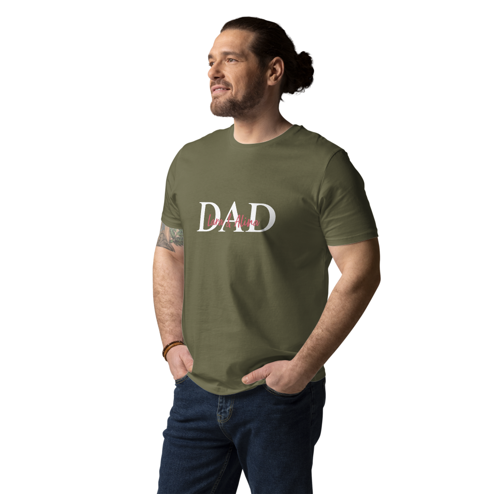 T-Shirt Dad B Namen (personalisierbar) aus Bio-Baumwolle
