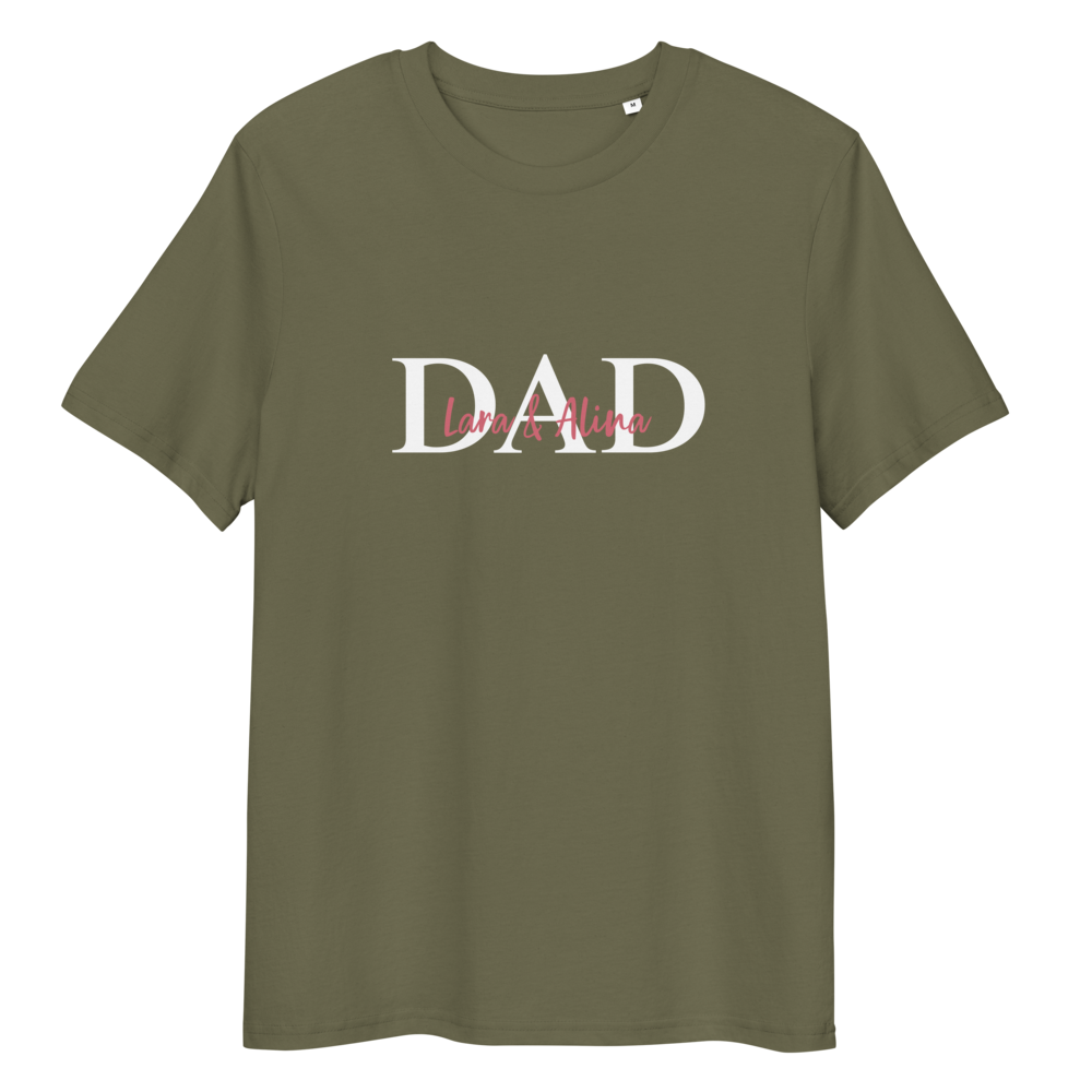 T-Shirt Dad B Namen (personalisierbar) aus Bio-Baumwolle